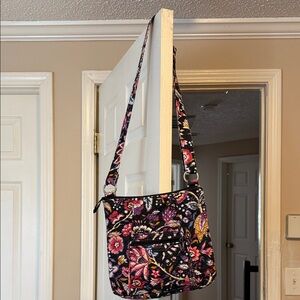 Vera Bradley Black Floral Quilted Crossbody Bag